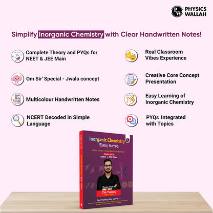 PW NEET Easy Handwritten Notes Inorganic Chemistry For NEET & JEE Main By Om Pandey | Chapterwise and Topicwise Questions | Backlog Killer Notes with Handpicked PYQs [paperback] Om Pandey
