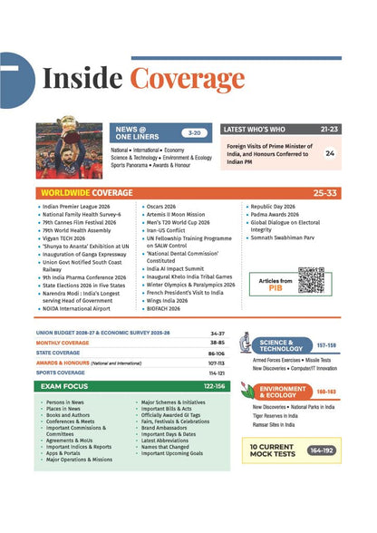 Arihant Headlines Speedy Current Affairs Half-Yearly 2026 (January-June) | National & International Events, Acts & Who's Who | One-Liners, Infographics | For UPSC, SSC, Banking, Railway & State Exams