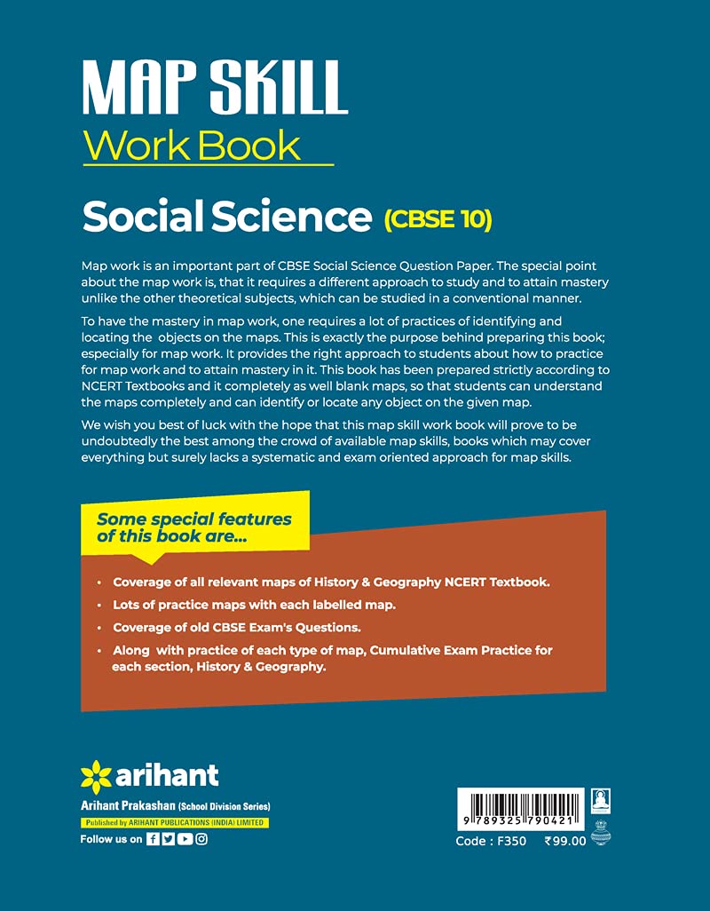 (OLD EDITION) Map Skill Workbook Social Science Class 10