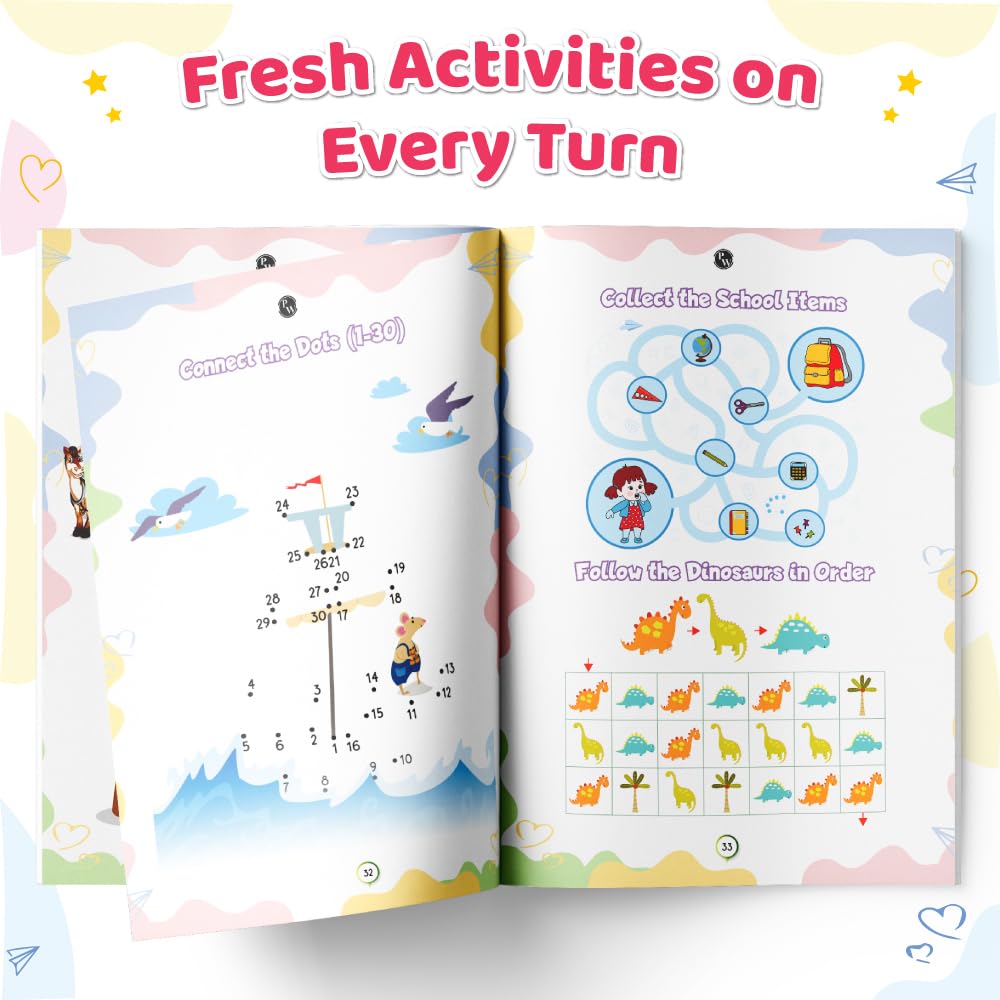 200+ Screen-Free Activities & Games Book For Kids 5+ Years Old | Mazes & Puzzles, Word Games, Crosswords, Patterns & Shapes, Logical Reasoning, Fun Brain Teasing Educational Activity Book For Toddlers