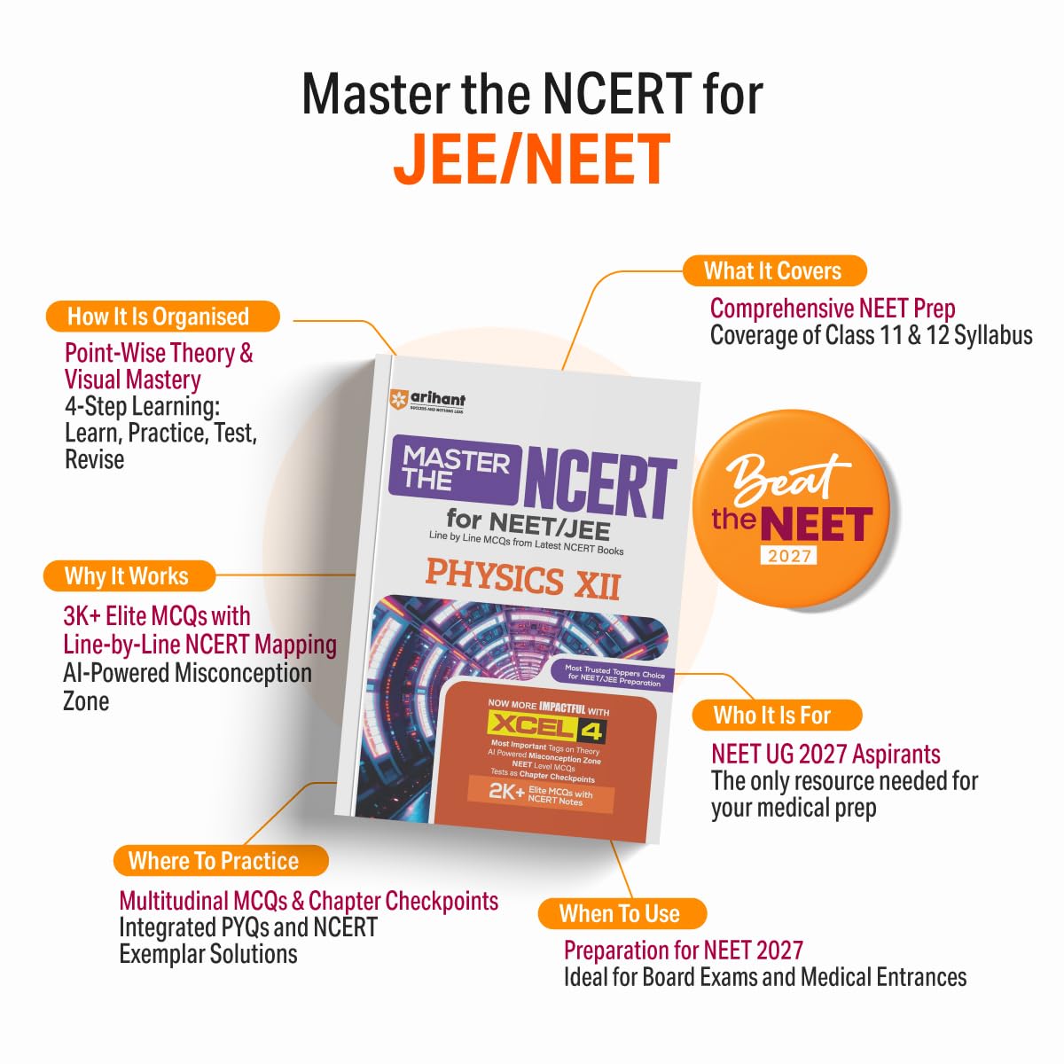 Arihant Master the NCERT Biology Class 11 | For NEET (UG) & CUET 2026-2027 | Line by Line MCQs from Latest NCERT Book | NCERT-Based 2K+ MCQs, AI-Based Misconception Zone | Revised Edition 2026