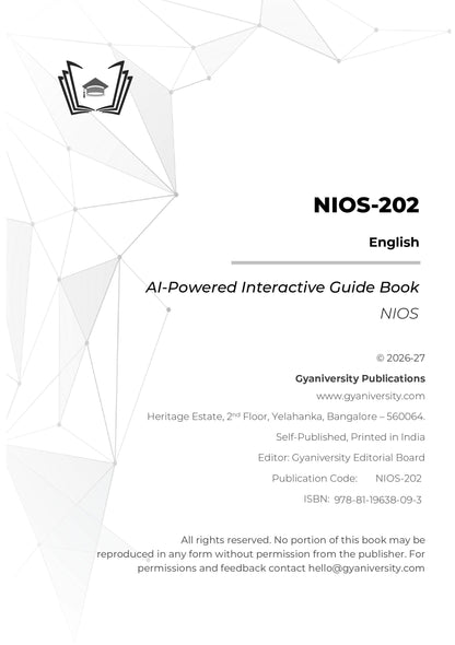 NIOS Simplified: English | NIOS-202 | Interactive AI-Powered Interactive Study Guide Book (20+ Full-length Mock Tests & Data+ Topic-wise Practice Questions with Solutions & Answer Explanations)