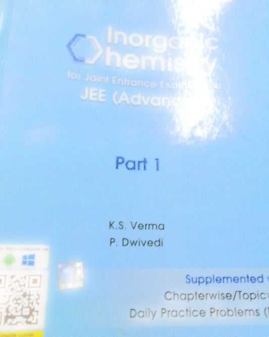 INORGANIC CHEMISTRY FOR JOINT ENTRANCE EXAMINATION JEE ADVANCED PART 1 book cover