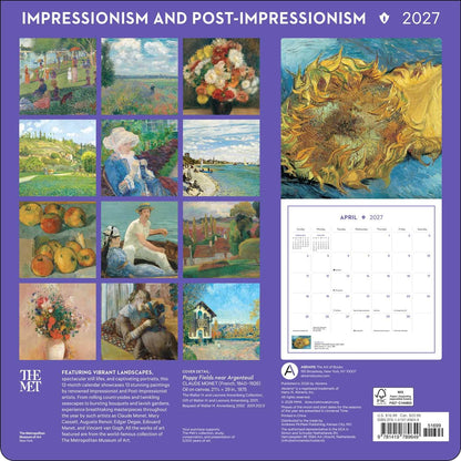 Impressionism and Post-Impressionism 2027 Wall Calendar