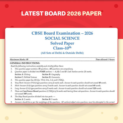 Oswaal CBSE Class 10 Social Science Question Bank | Chapter & Topic-wise Solved Papers (2017–2026) | Based on Latest Syllabus (April 2026) | Includes 2026 Papers | For 2027 Exam
