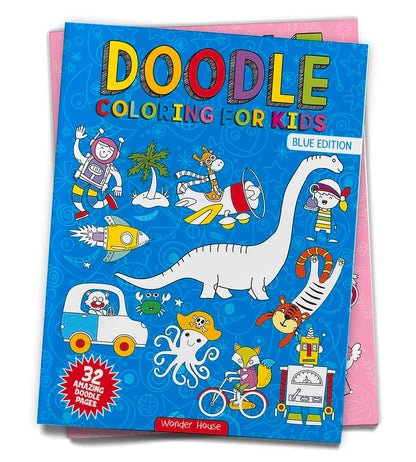 Doodle Coloring For Kids - Blue Edition