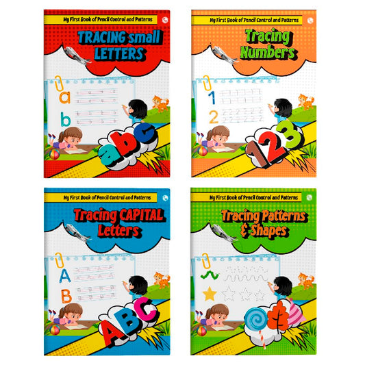 Set of 4 Writing Time Kids' First Pencil Control & Patterns Books, Capital Letters, Small Letters, Numbers, Patterns & Shapes, Hand Writing Practice ... Years (Set of 4 Pencil Control Pattern Book)