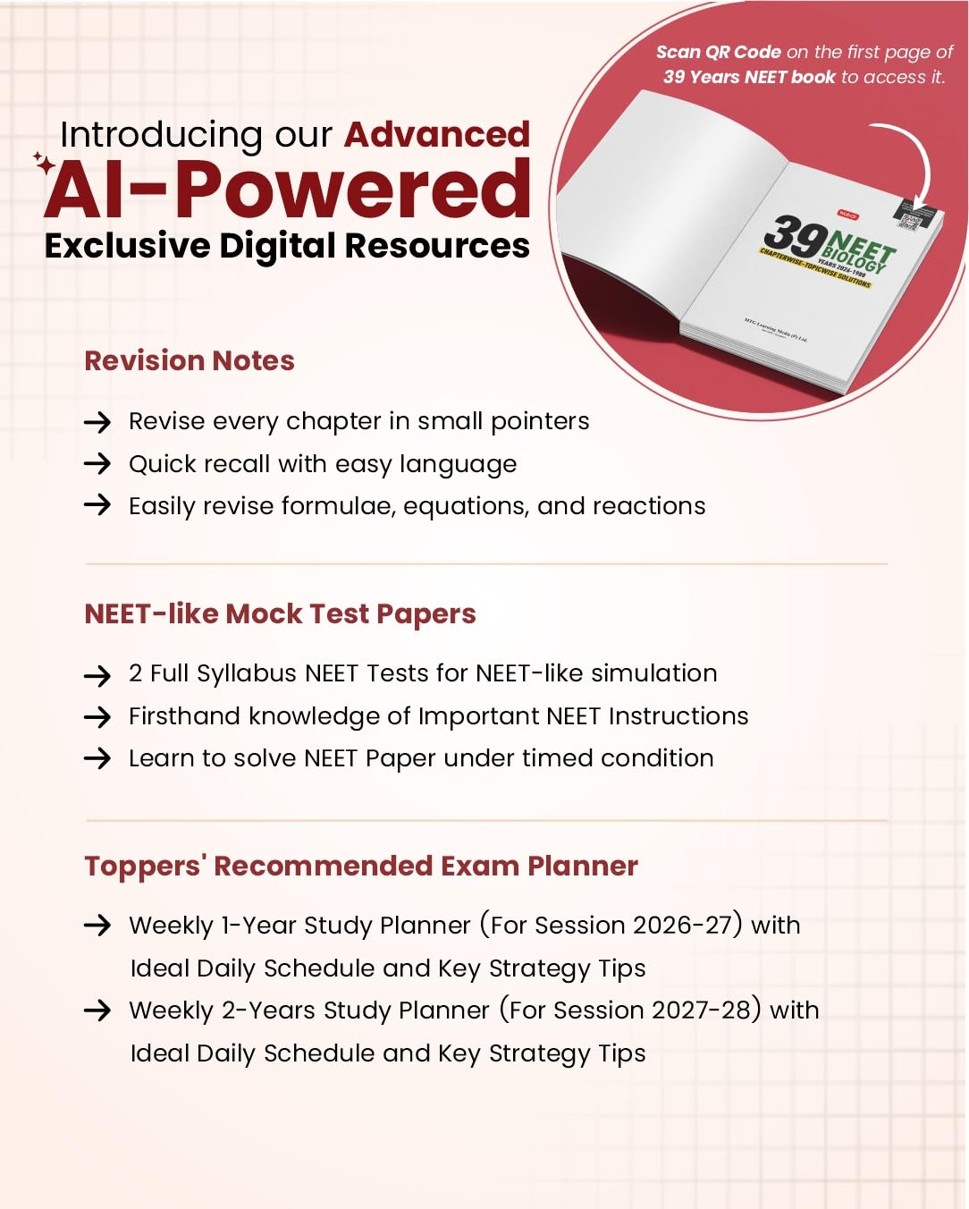 MTG NEET PYQ 39 Years Physics Book For 2026-2027 Exam | Chapterwise Topicwise Solved Question Papers | Free Video Solutions | AI Powered Digital Resource