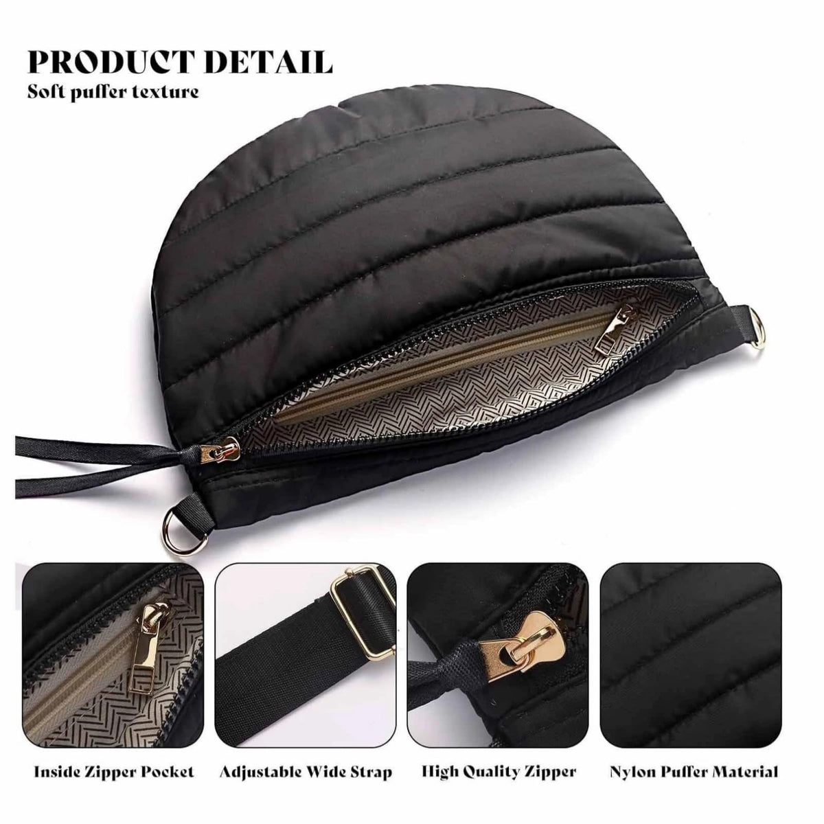 Puffy Crossbody Bag Padded Puffer Lattice Bags for Women Quilted Trendy Shoulder Bag Casual Padding Purse