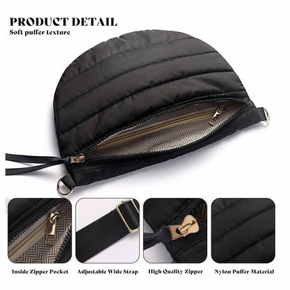 Puffy Crossbody Bag Padded Puffer Lattice Bags for Women Quilted Trendy Shoulder Bag Casual Padding Purse