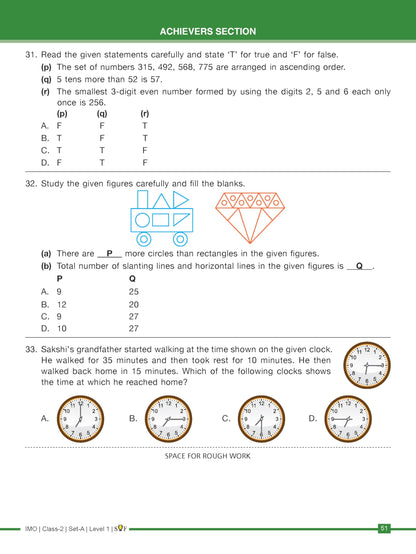 MTG IMO Olympiad 10 Previous Years Papers Class 2 Mathematics (2025-2021 Set A & B) - Model Test Papers with 24 Sample OMR Sheets | PYQ Book For SOF Olympiad 2026-27 Exam