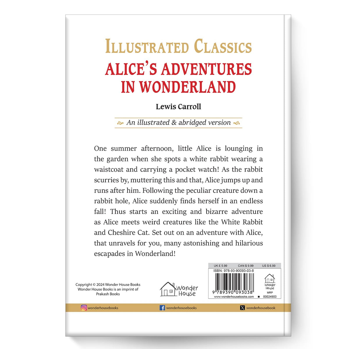 Alice in Wonderland: Illustrated Abridged Children Classics English Novel With Review Questions (Hardback)