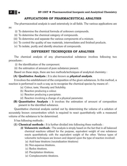 B.Pharm 1st Semester Pharmaceutical Inorganic & Analytical Chemistry Book | BP106T | Latest PCI Syllabus 2026 | NEP 2020 | Bachelor of Pharmacy Study ... Publications (B.pharm First Semester Series)