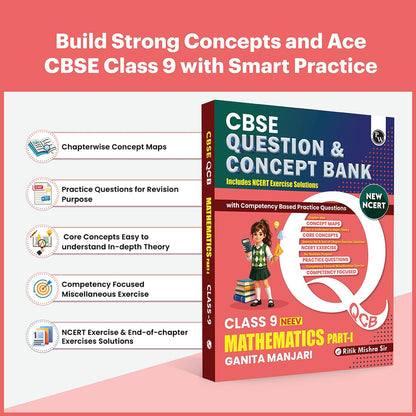 PW CBSE Class 9 Maths Ganita Manjari-1 New NCERT 2026-27 Question and Concept Bank with NCERT Textbook Solutions and Competency Based Questions By Ritik Sir