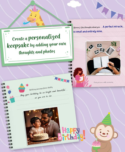 Baby Record Book - Premium Journal for Milestones & Memories with Photo Album for 0-5 Years Baby Girl/Boy | 56 Pages | Best Gift for Pregnancy, Baby Shower Party, New Born & New Parents