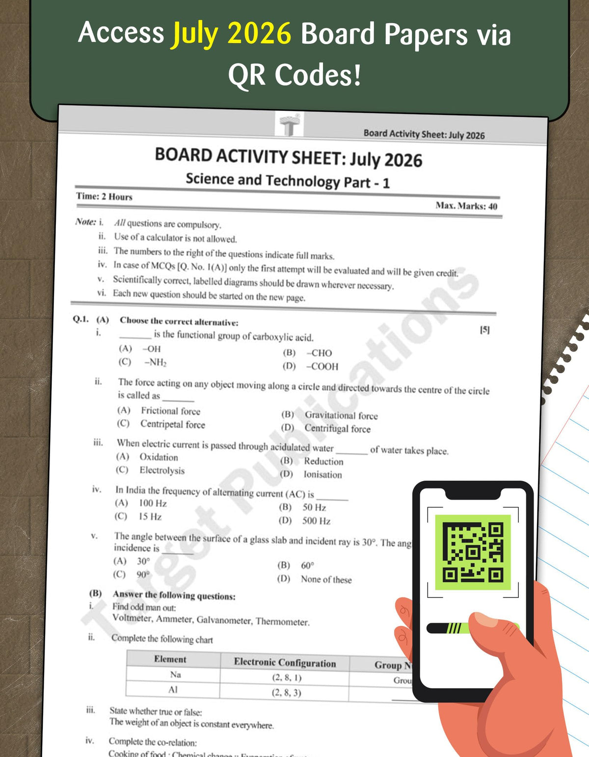 Std 10 Board Chapter Wise Questions with Solutions | SSC Topic Wise Board Questions Maths & Science 1 & 2 - 2019 to 2025 | Based on Std X Maharashtra State Board | English & Semi English Medium