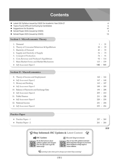 Oswaal Class 12 ISC Economics Question Bank (2017–2026) | Chapter-wise & Topic-wise with Competency Based Questions | For 2027 Exam | With Solved 2026 Board Paper | Self-Assessment Papers