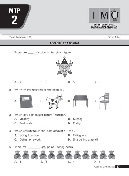 MTG Mathematics (IMO) Olympiad Prep Guide Class 1 | Detailed Theory, Exercise with Self Test For Practice | SOF Olympiad Books For Exam 2026-27 (Useful For Level-1)