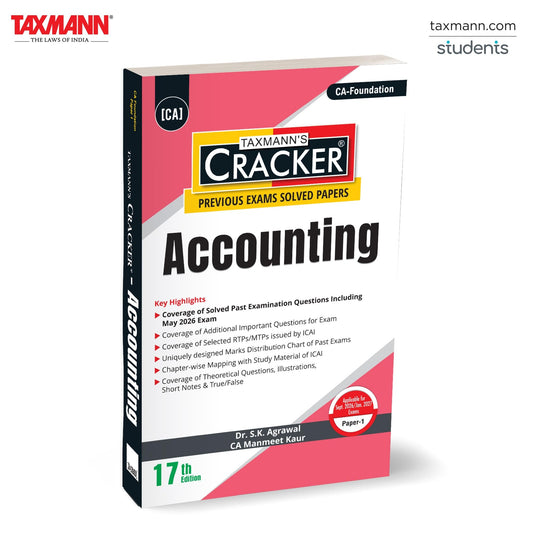 Taxmann's CRACKER for Accounting (Paper 1 | Accounts) – Compiles 735+ Solved Questions Chapter-Wise—with RTPs/MTPs | Attempt & Marks Tags for CA-Foundation | Sept. 2026/Jan. 2027 exams