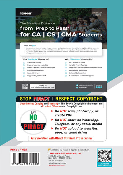 Taxmann's CRACKER for Taxation with Application-Based MCQs & Integrated Case Studies (Paper 3 | Tax) – Exam-Mirroring Solved Question Bank for CA Inter | Sept. 2026/Jan. 2027 Exams