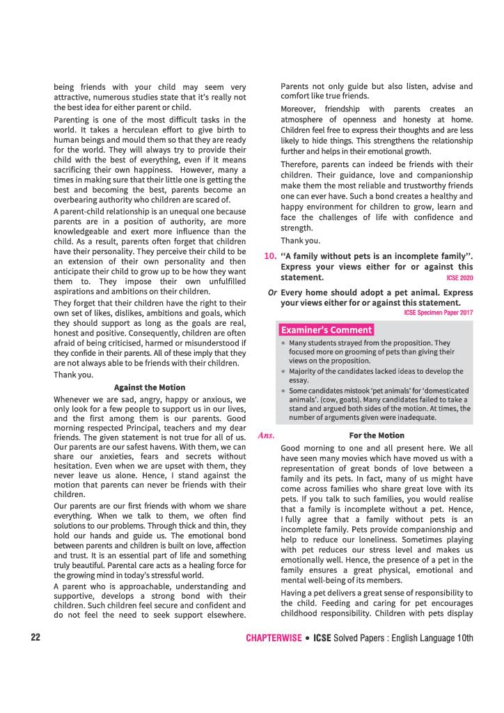 Arihant ICSE Question Bank Class 10 English Language Paper I For Board Exam 2027 | CChapterwise PYQs & Solved Papers | 18 Years Previous Year Questions (2026–2009) | Sample Papers & Detailed Answers