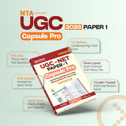 Arihant UGC NET/JRF/SET Paper 1 Capsule Pro | Teaching & Research Aptitude | Complete Syllabus, PYQs & 2026 Solved Paper | Advanced Notes for Smart Prep | English Medium