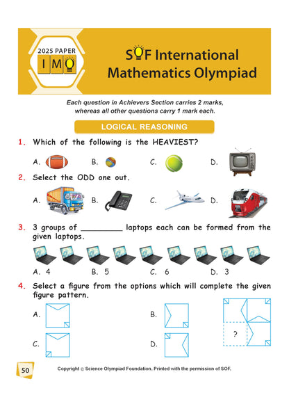 MTG International Mathematics Olympiad (IMO) Workbook Class 1 - Chapter-wise MCQs with Achievers Section - SOF Olympiad Books For 2026-27 Exam