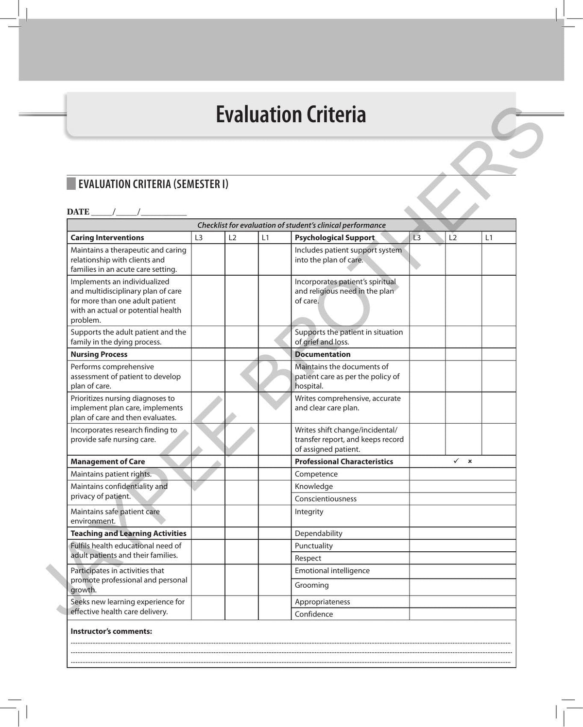 Fundamentals of Clinical Nursing Procedure Record Book and Clinical Diary, 3/E for BSc Nursing 1st & 2nd Semester Students | Complete Clinical Logbook with Evaluation Checklists, per INC Syllabus: 1