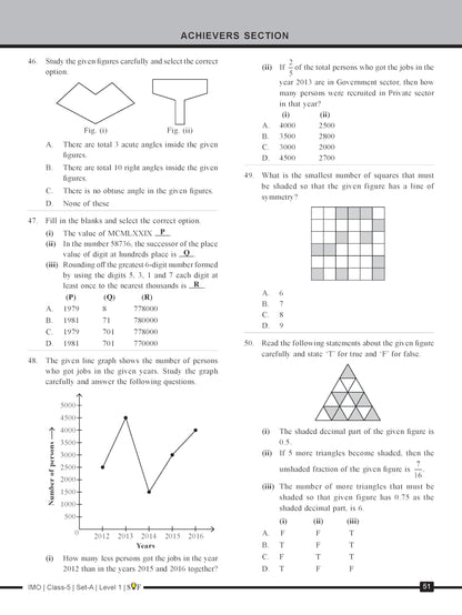 MTG IMO Olympiad 10 Previous Years Papers Class 5 Mathematics (2025-2021 Set A & B) - Model Test Papers with 24 Sample OMR Sheets | PYQ Book For SOF Olympiad 2026-27 Exam