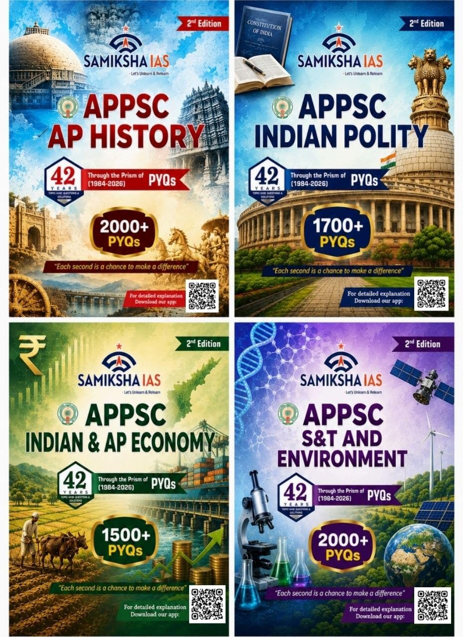Samiksha IAS APPSC Topic-wise 42 Years AP History PYQs Book, 2nd Edition, 2000+ Topic-Wise Previous Year Questions (1984-2026)