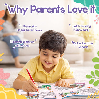 199 Bedtime Stories with colorful Pictures for 3-6 Years Old Kids & Children