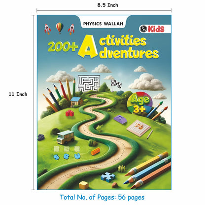 200+ Adventure Activity Book for Kids, Early Learning Educational Book with 500+ Free Worksheets & Parenting Tips, Brain Booster Books for Kids 3 - 4 Years
