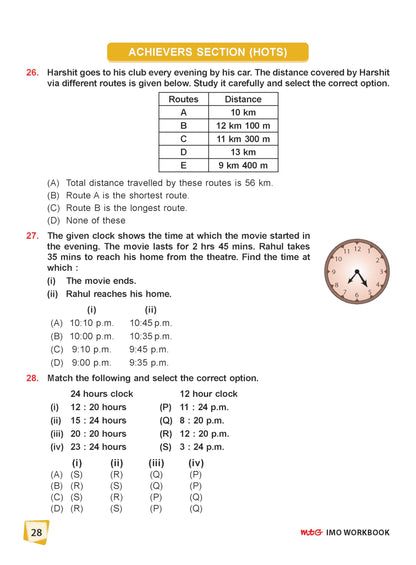 MTG International Mathematics Olympiad (IMO) Workbook Class 4 - Chapter-wise MCQs with Achievers Section - SOF Olympiad Books For 2026-27 Exam