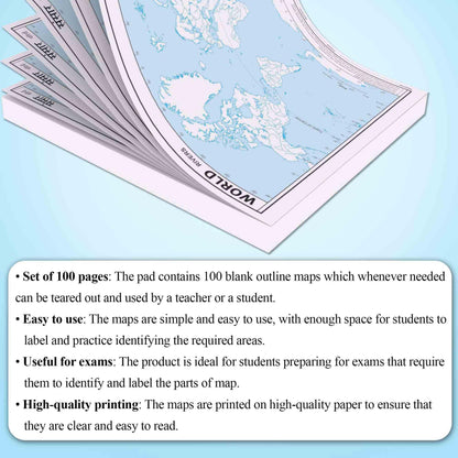 SMALL - 100 INDIA RIVER OUTLINE MAP FOR SCHOOL and SMALL - 100 WORLD RIVER OUTLINE MAP FOR SCHOOL | Combo of 2