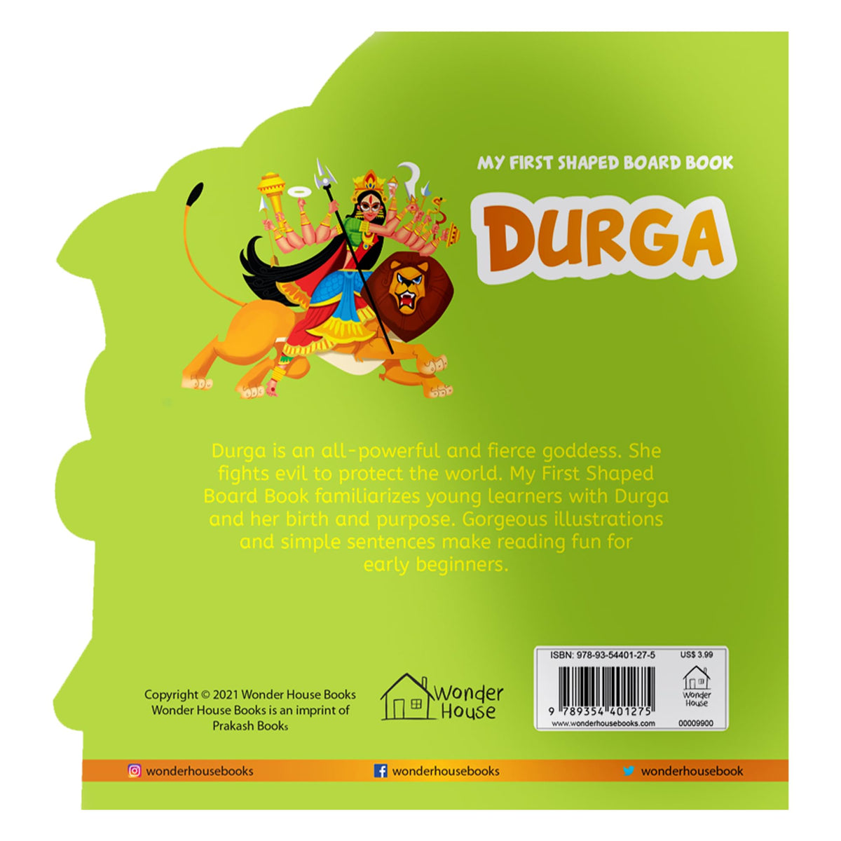 My First Shaped Board Book: Illustrated Goddess Durga Hindu Mythology Picture Book for Kids Age 2+ (Indian Gods and Goddesses)