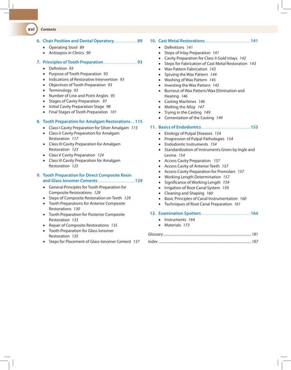 Textbook of Preclinical Conservative Dentistry, 4/E for 2nd Year BDS Students | Dental Caries, Materials, Cast Metal, Amalgam and Composite Restorations | Viva Questions and Glossary