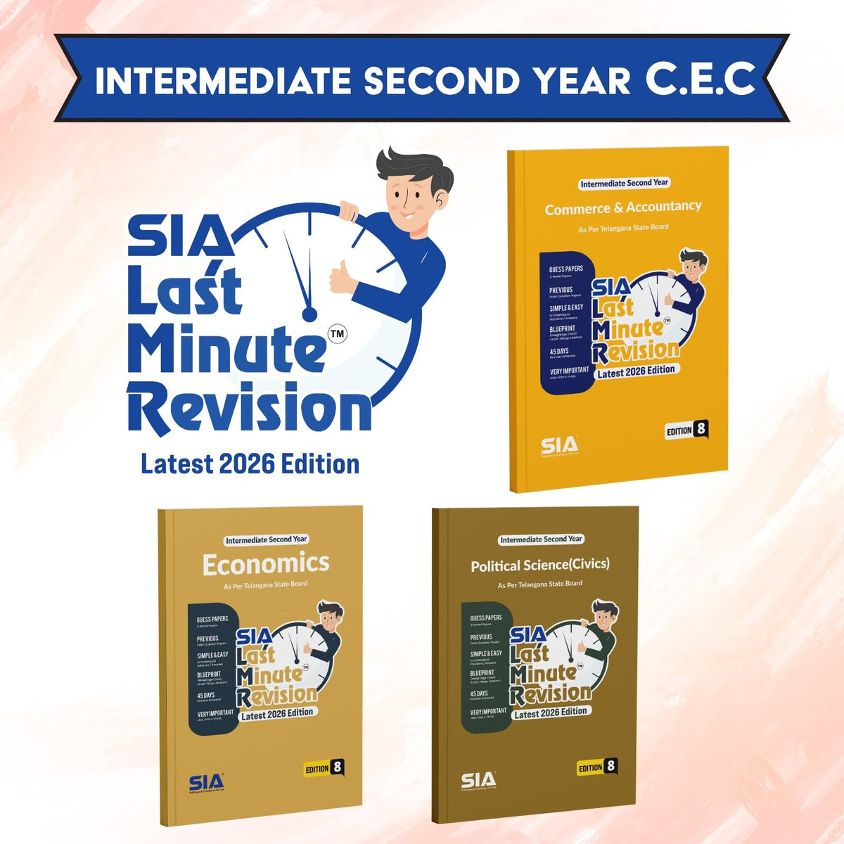 TG LMR Intermediate Second Year CEC Political Science (Civics), Economics, Commerce and Accountancy (3 Book Set) Edition 8 Latest & Updated 2026