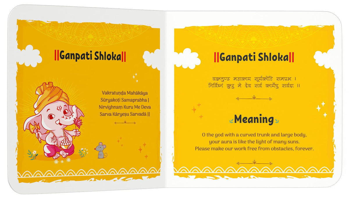 Shlokas And Mantras For Kids | Age 2–6 Years | Sanskrit Shloka - Bilingual (English & Hindi) | Devotional & Spiritual | Illustrated Board Book | Indian Culture | Children Moral Values | Latest Edition