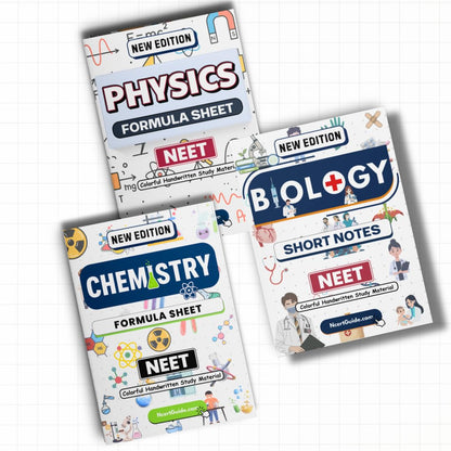 Neet Physics and Chemistry Formula Sheet + Biology Handwritten Short Notes
