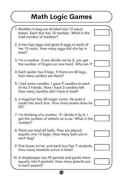 Maths and Logic Games for Brilliant Kids - 9 to 10 Years Old - Activity Book for Kids - Brain Boosting | Math Booster | Activity Book to develop Math Skills | Best Birthday, Return Gift
