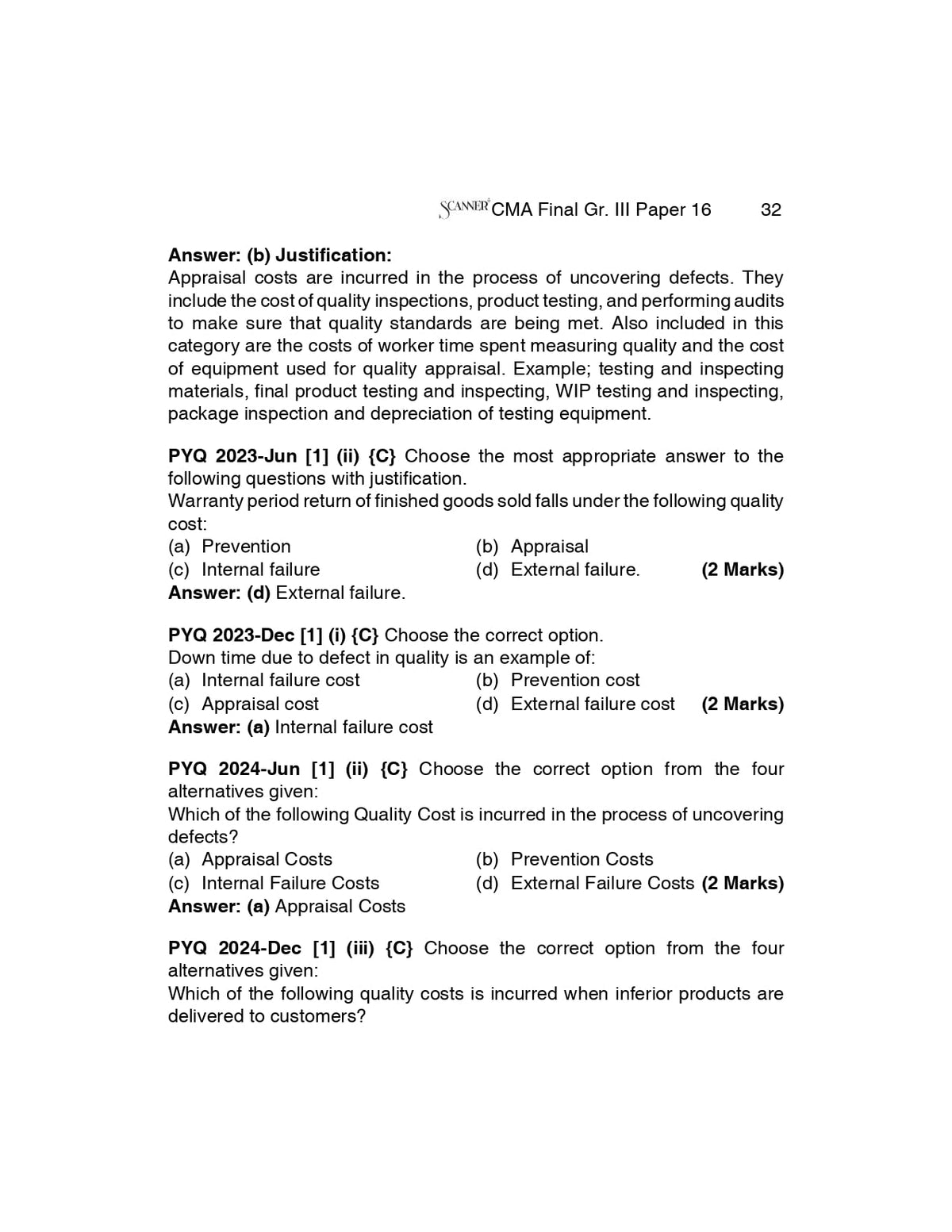 Scanner CMA Final | Paper-16: Strategic Cost Management | For Dec. 26 & Jun. 27 Exams | Solved Papers with PYQ (Included Jun. 2026 Ques.): 1 (Scanner Series)