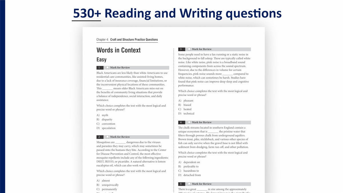 Digital SAT Reading and Writing Practice Questions: (Test Prep) 530+ Practice Questions with Detailed Explanations & a Full-Length Sectional Test to Boost Your 2026-2027 SAT Score