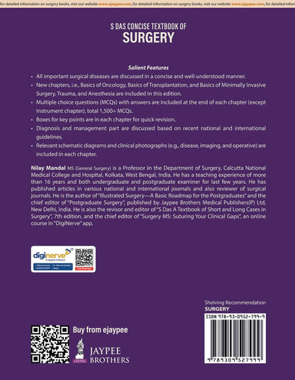 S Das Concise Textbook of Surgery, 12/E for MBBS Final Year Students | 1500+ MCQs with Answers, New Chapters on Oncology, Trauma and Anesthesia | NEET PG, INI-CET, FMGE Exam Prep: 1