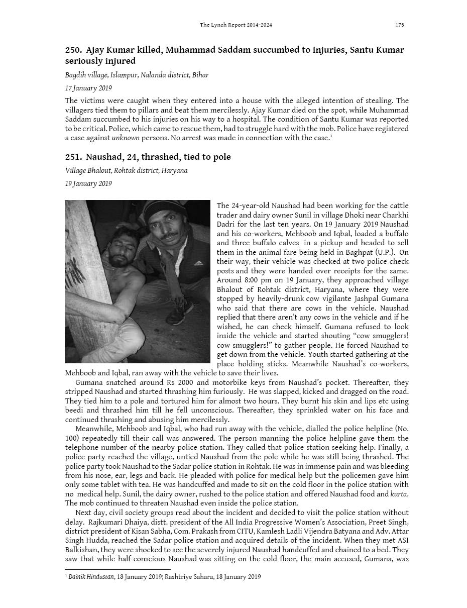 Mob Lynching In India (A Record — 2014-2024)