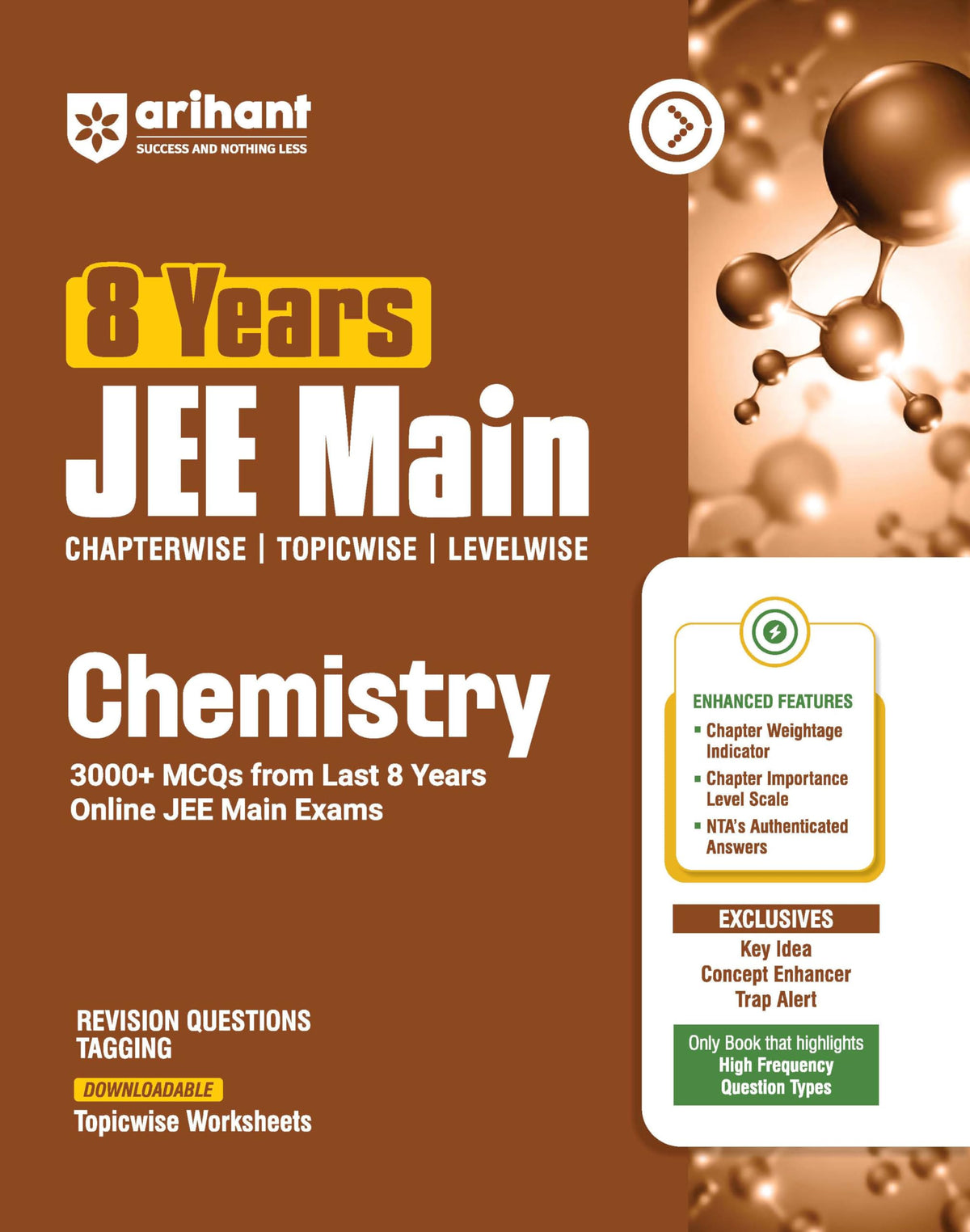 Arihant 8 Years JEE Main Chemistry, Physics, Mathematics PYQ Book 2027 | Chapterwise, Topicwise & Levelwise 3000+ MCQs| NTA Authenticated Answers, Chapter Revision Questions & Topicwise Worksheets