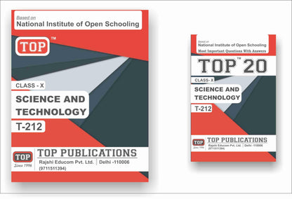 TOP NIOS Class 10 Science And Technology 212 Guide + TOP 20 Most Important Question Answers (Mini Book) - Set of 2 Books