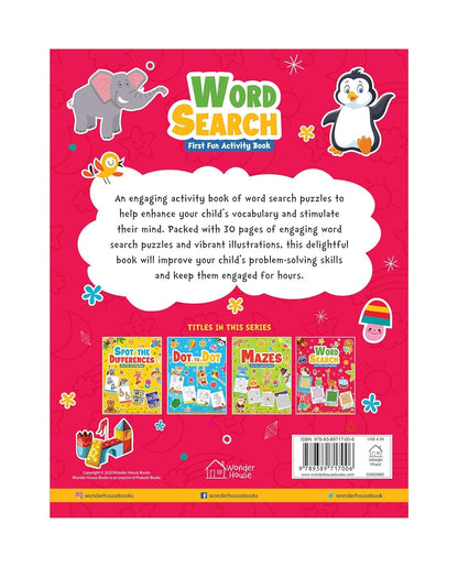 Word Search: First Fun Activity Book for Kids | Beginner Puzzles to Build Vocabulary | Ages 4–7 | 2+ Hours of Interactive Learning