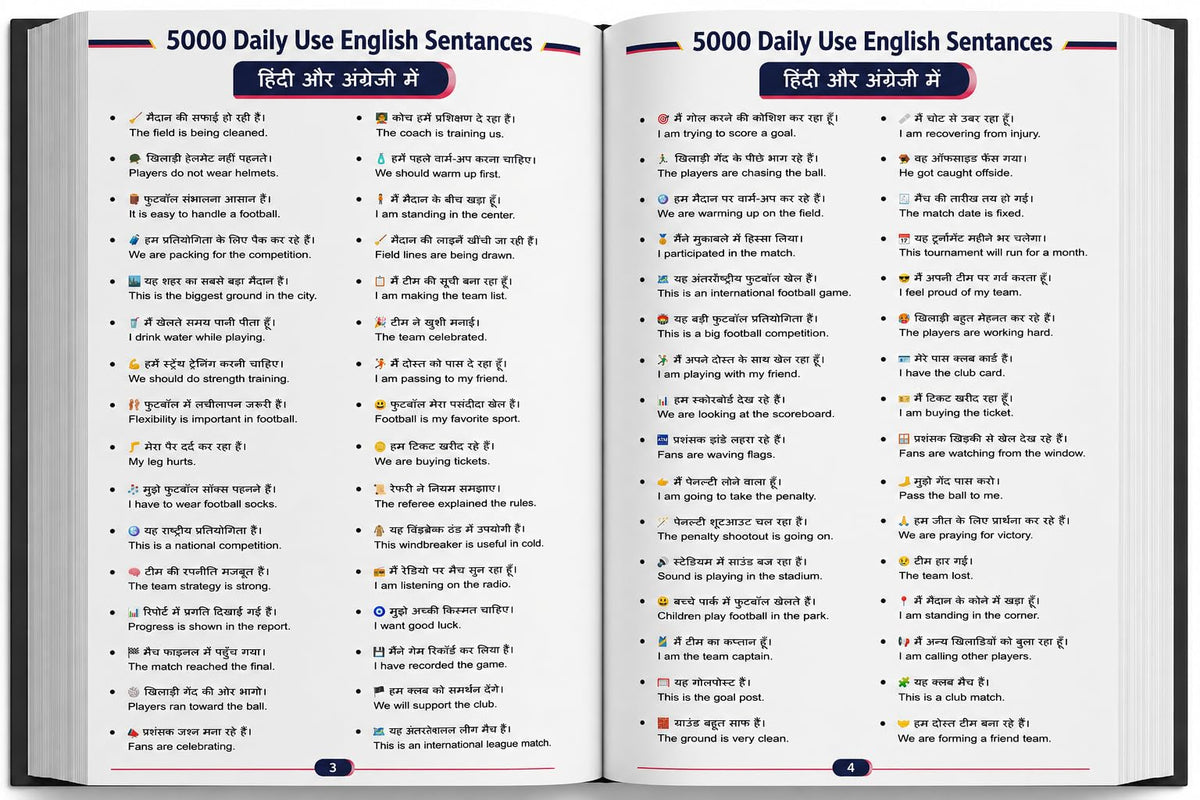 15000 Daily Use English Sentences Book | Hindi to English | Spoken English Learning | Improve Fluency Fast