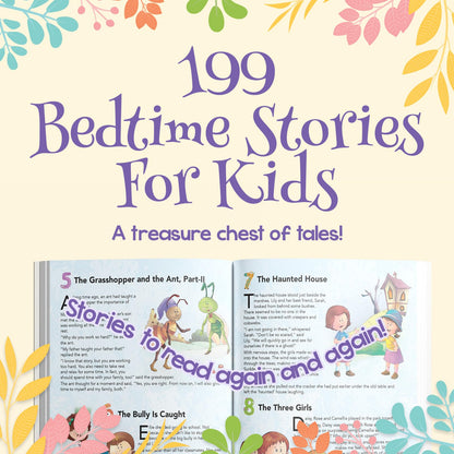 199 Bedtime Stories with colorful Pictures for 3-6 Years Old Kids & Children