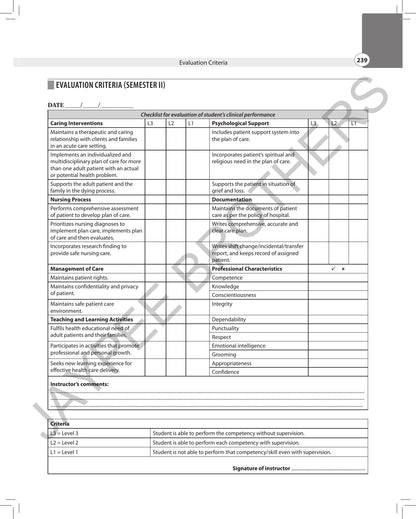 Fundamentals of Clinical Nursing Procedure Record Book and Clinical Diary, 3/E for BSc Nursing 1st & 2nd Semester Students | Complete Clinical Logbook with Evaluation Checklists, per INC Syllabus: 1